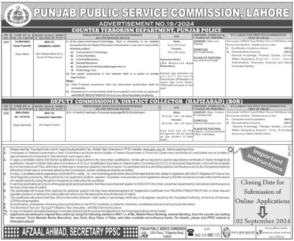 Punjab Government Hiring: Criminologist And Computer Operator ...