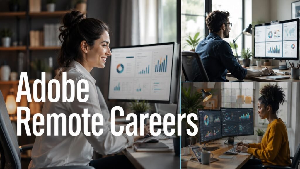 Remote professionals exploring Adobe sales and enterprise career opportunities