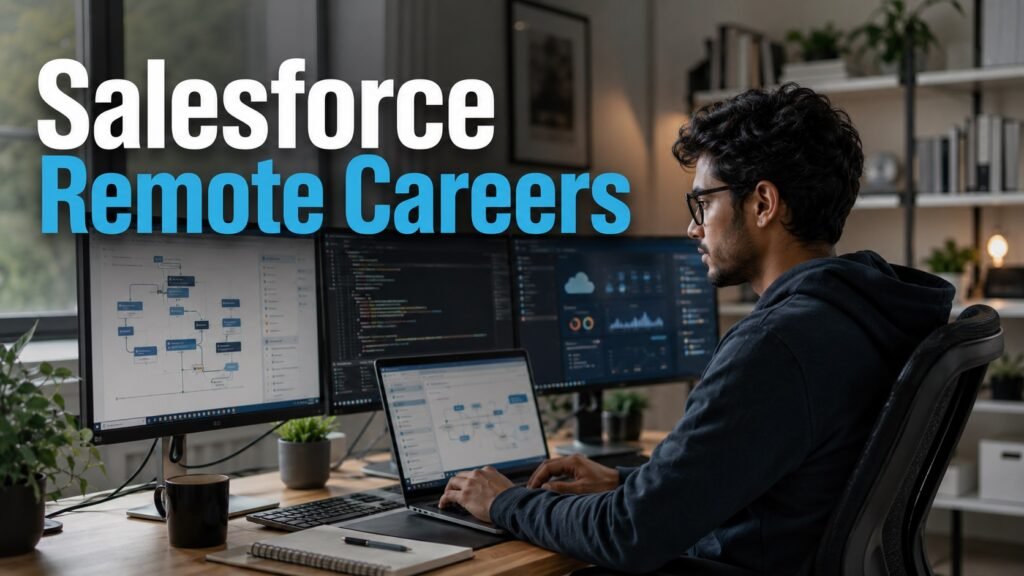 Remote software engineer exploring Salesforce software engineering and CRM career opportunities