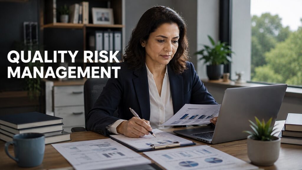 McKesson Director of Quality Risk Management Career Guide: Skills, Salary, Resume Tips, and How to Apply Senior healthcare quality risk management director reviewing clinical research risk reports and compliance dashboards in a modern home office