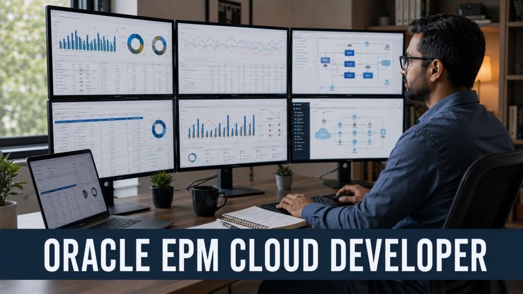 Oracle EPM Cloud Developer Careers at GDIT: Skills, Salary, Resume Tips & How to Get Hired Oracle EPM Cloud Developer working remotely with enterprise financial planning dashboards and Oracle Cloud applications.