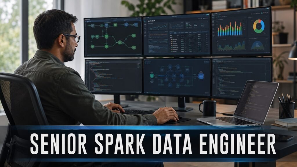 Senior Spark data engineer working remotely with Apache Spark jobs, cloud data pipelines, ETL workflows, and energy analytics dashboards.