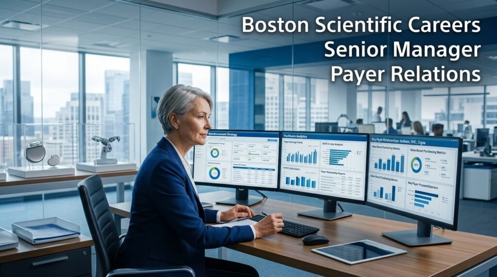 Boston Scientific Senior Manager Payer Relations career guide covering market access, reimbursement strategy, salary expectations, resume tips, and remote healthcare leadership opportunities.