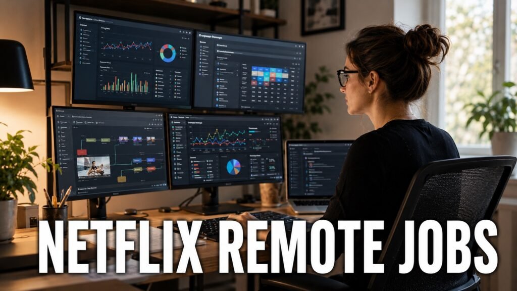 Professional remote analytics specialist representing Netflix remote jobs and work-from-home career opportunities.
