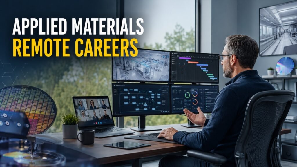 Applied Materials Remote Jobs & Careers Guide 2026: Semiconductor, Engineering and Project Management Roles Technical project manager exploring Applied Materials remote jobs and semiconductor careers from a modern home office