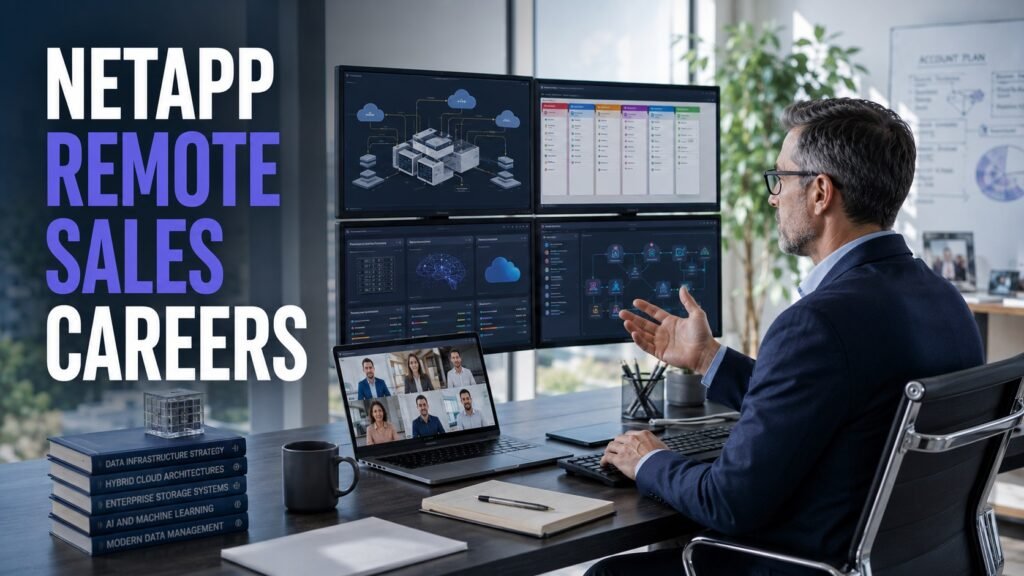 NetApp Remote Jobs and Technology Sales Careers 2026: Roles, OTE and How to Apply Technology account manager developing enterprise data-infrastructure opportunities for a NetApp remote careers guide.