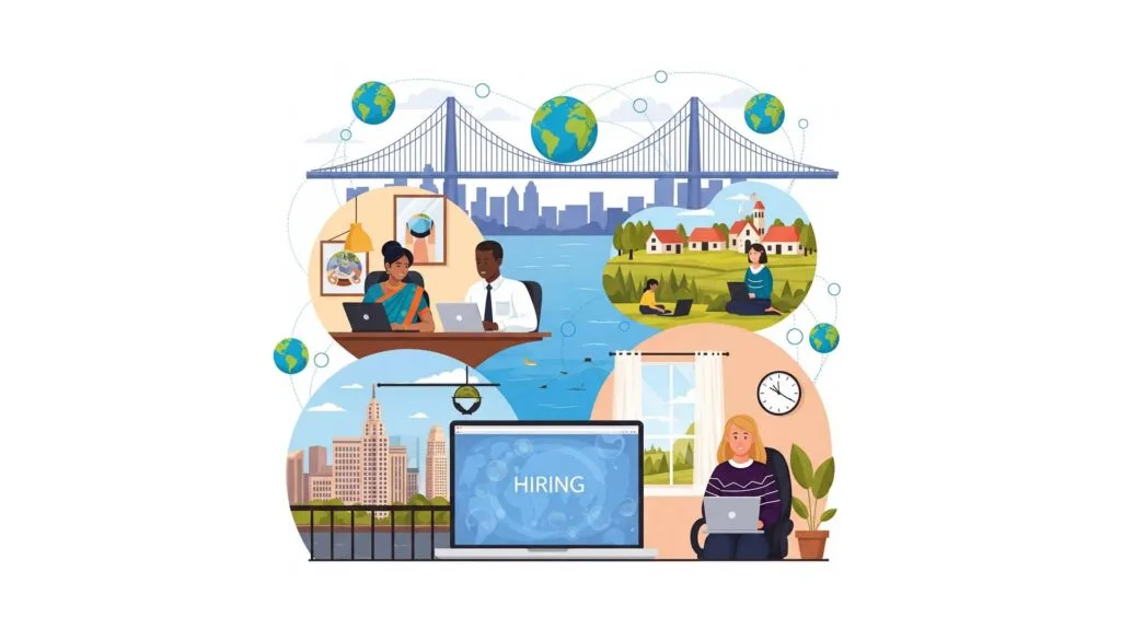 Remote work reducing social inequality by providing global job opportunities in 2025