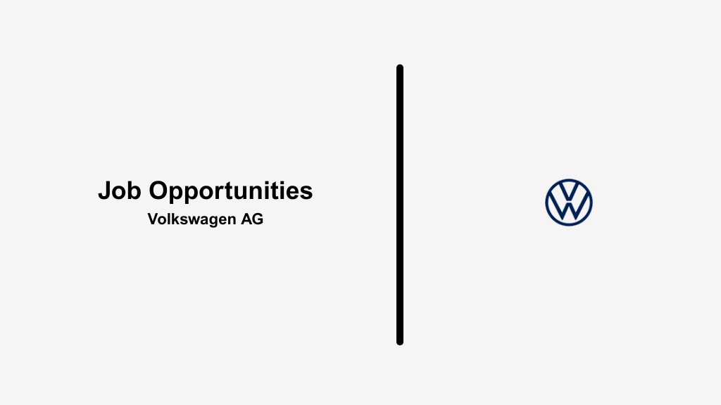 European Job Opportunities at Volkswagen AG