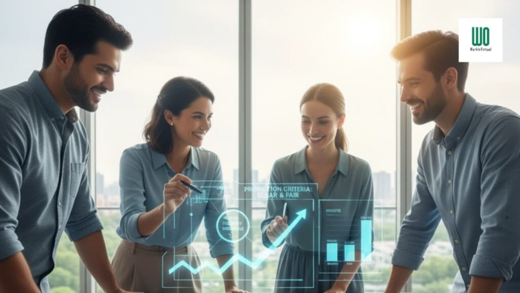Fair transparent promotion criteria in remote work to beat proximity bias