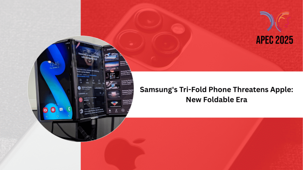 Triple Threat Confirmed: Samsung's Revolutionary Tri-Fold Phone Debuts on World Stage, Redefining the Mobile War Samsung's Tri-Fold Phone Threatens Apple-New Foldable Era