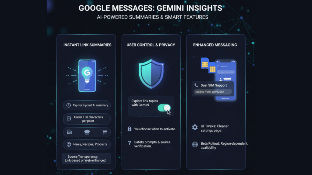 Infograhpic of Google Messages-Gemini Insights