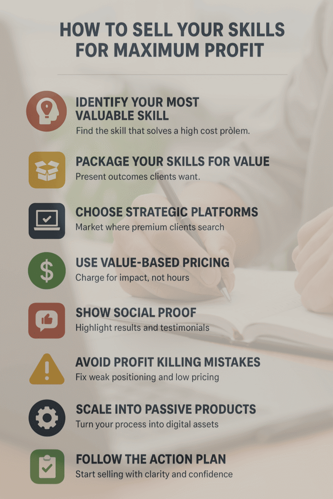 How to sell your skills for maximum profit Infographic of How to sell your skills for maximum profit