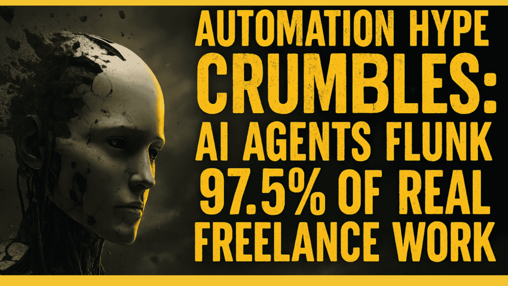 Automation Hype Crumbles, AI Agents Flunk 97.5% of Real Freelance Work. AI Agent Failure: 97.5% of Freelance Work Needs Humans