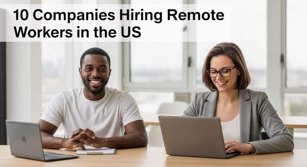 Modern home office workspace representing companies hiring remote workers