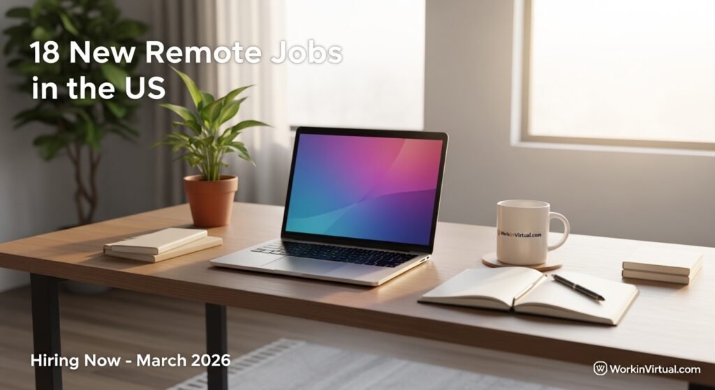 Remote work home office setup representing new remote jobs hiring in the US