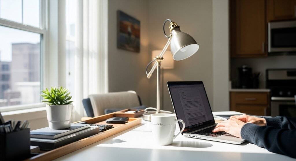 Person working remotely from home on a laptop representing remote jobs without a degree
