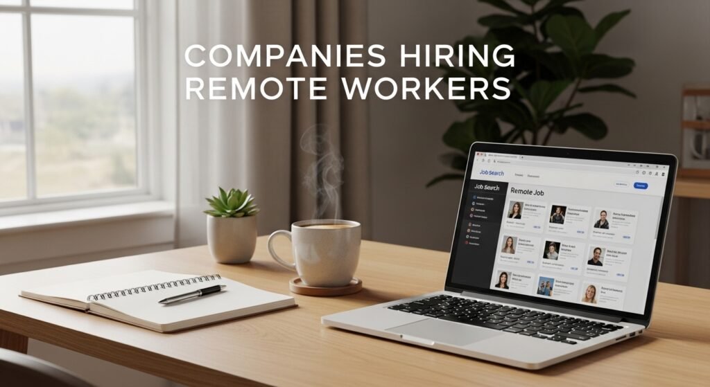 Modern home office workspace representing companies hiring remote workers in the United States