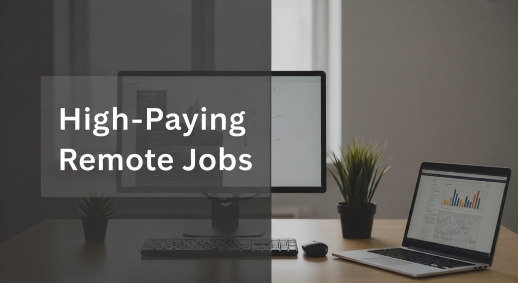 Professional remote work desk setup representing high paying remote jobs in the US
