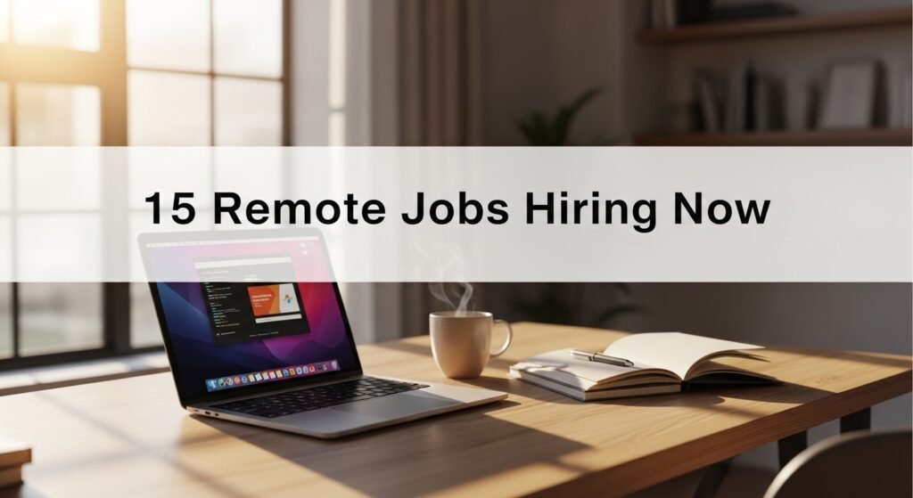 Remote work home office desk setup representing new remote jobs hiring in the US