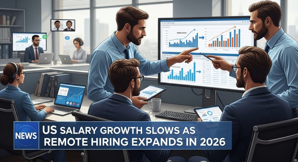 US Salary Growth Slows in 2026 as Employers Focus on Cost Control and Remote Hiring Efficiency US salary growth stabilizing in 2026 as companies adopt remote hiring strategies