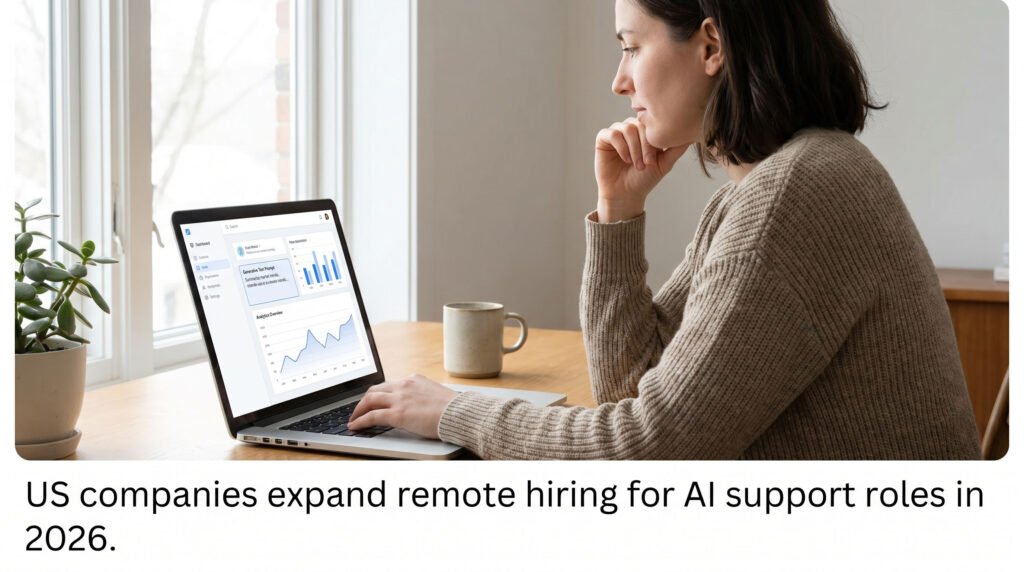 US employers increasing remote hiring for AI support and prompt engineering roles in 2026
