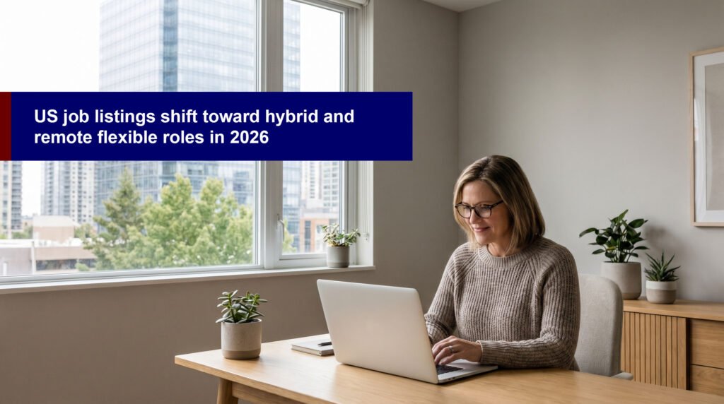 US job market shifting toward hybrid and remote flexible work roles in 2026