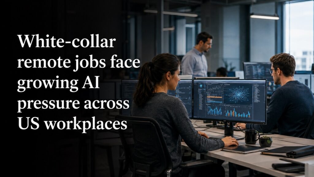 White-Collar Remote Jobs Face Growing Pressure as AI Expands Across US Workplaces White-collar remote jobs facing pressure as AI expands across US workplaces in 2026
