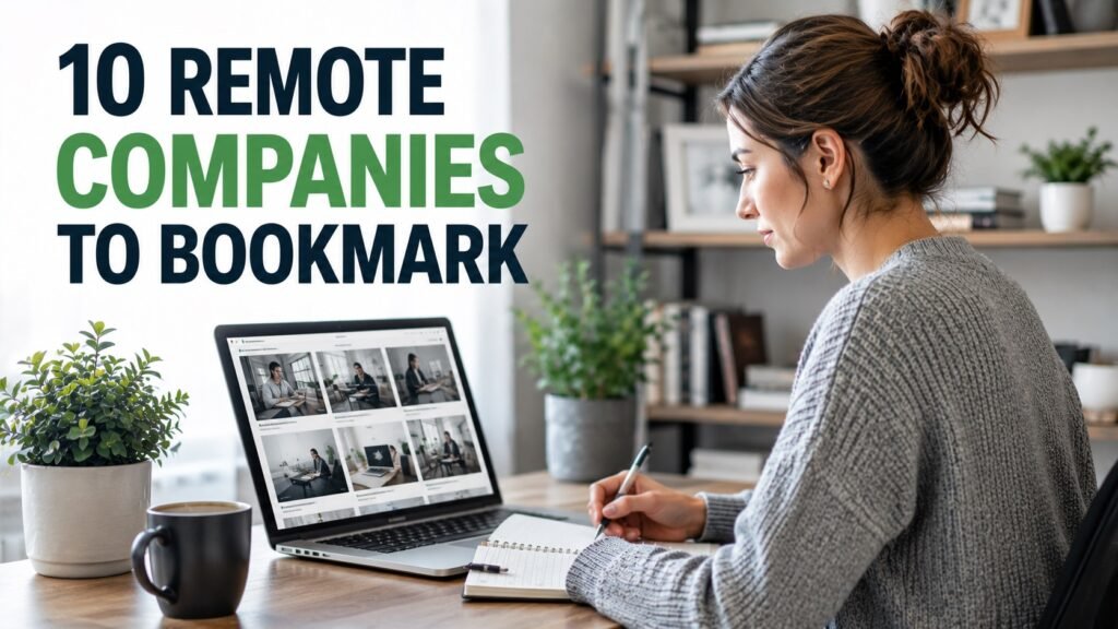 Remote job seeker researching remote-friendly companies and career opportunities online