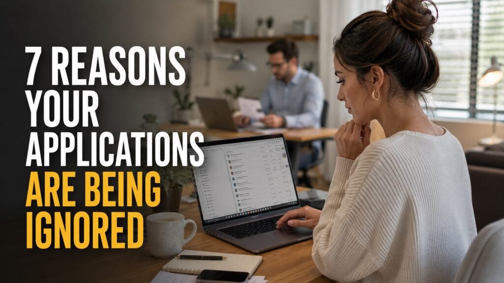 Job seeker reviewing remote job applications while improving resume and hiring strategy