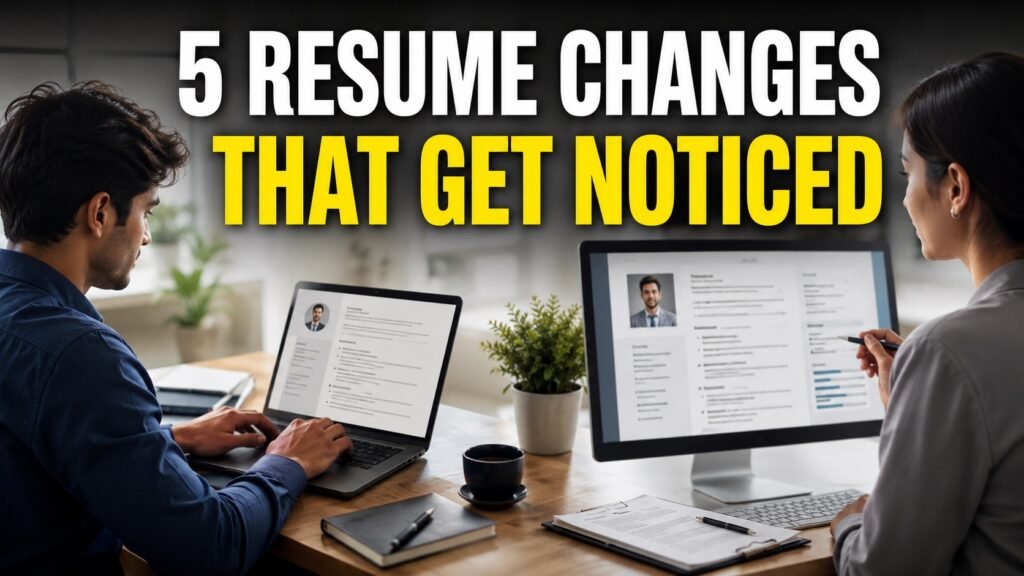 Remote job seeker updating a resume to improve interview opportunities