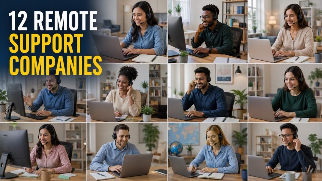 Remote customer support professionals working across technology, healthcare, finance, travel, and ecommerce companies.