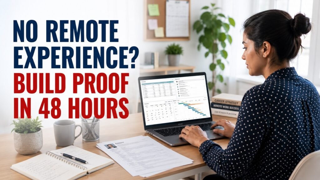 Entry-level job seeker creating practical remote work samples to strengthen a job application