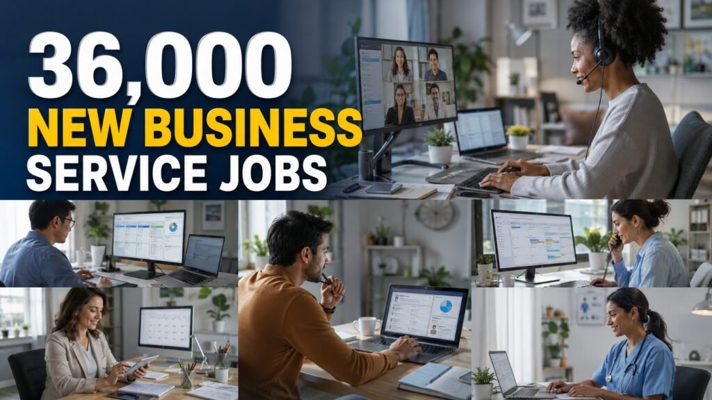 Remote professionals working in customer support, project coordination, administration, and business services as hiring continues to grow in the professional services sector.